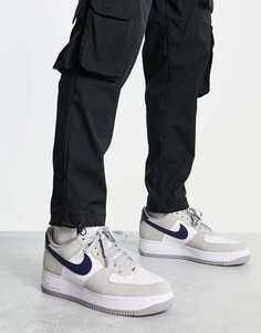 Серые и темно-синие ретро-кеды Nike Air Force 1 &apos;07