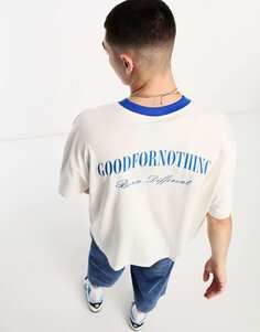 Белая футболка оверсайз Good For Nothing с контрастной резинкой и логотипом на груди и спине