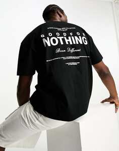 Черная оверсайз-футболка Good For Nothing с большим принтом на спине