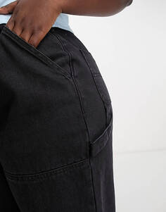Эксклюзивные джинсовые джоггеры черного цвета с низкой талией I Saw It First Plus
