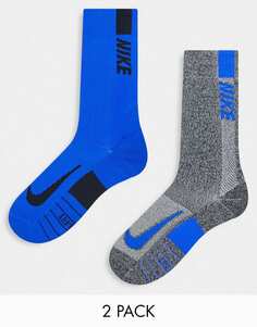 Набор из двух пар носков серого и синего цвета Nike Running