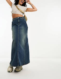 Синяя джинсовая юбка макси Reclaimed Vintage