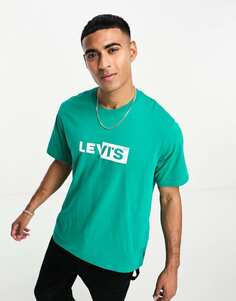Зеленая футболка Levi&apos;s с логотипом в центре Levis