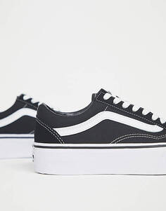 Черные кроссовки на платформе Vans Old Skool