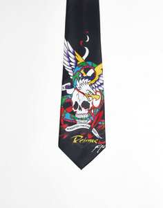 Черный широкий модный галстук с принтом черепа ASOS DESIGN