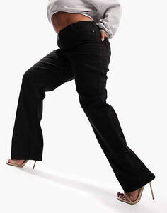 Черные прямые брюки ASOS DESIGN Curve easy