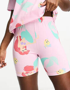 Разноцветный короткий пижамный комплект с футболкой и леггинсами Loungeable The Little Mermaid