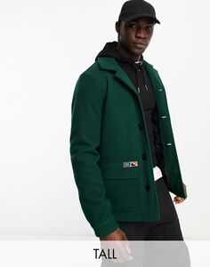 Темно-зеленая куртка Харрингтон из искусственной шерсти Grey Hawk Tall