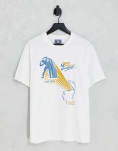 Белая футболка Coney Island Picnic с принтами для ума и тела