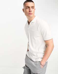 Белая футболка-поло с открытым воротником Calvin Klein