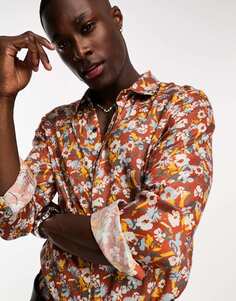 Разноцветная рубашка с длинными рукавами и цветочным принтом Bolongaro Trevor