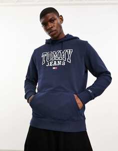 Голубое худи с рисунком Tommy Jeans