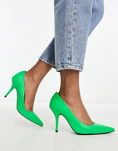 Зеленые кожаные туфли премиум-класса ASOS DESIGN Patience