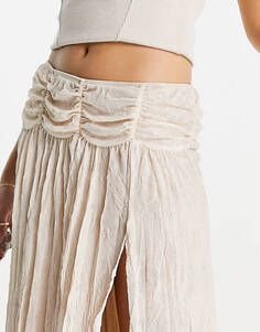 Кремовая текстурированная юбка макси ASOS DESIGN Prarie