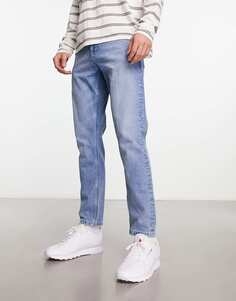 Винтажные синие джинсы ASOS DESIGN средней потертости