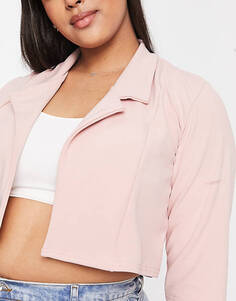 Укороченный пиджак Yours светло-розового цвета