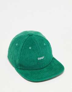 Зеленая кепка с шестью панелями и ремешками на шнуровке Obey