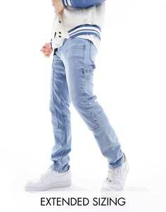 Светло-голубые узкие джинсы с отделкой Carpenter ASOS DESIGN