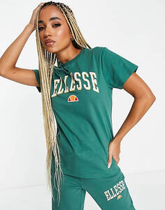 Зеленая футболка с логотипом ellesse Collegiate