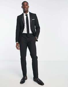 Черные брюки для смокинга узкого кроя Selected Homme