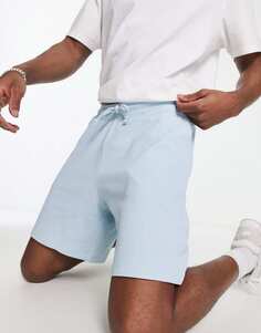 Короткие шорты синего цвета с вафельным узором New Look