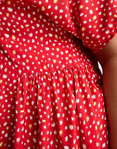 Красное свободное платье мини с пятнышками Wednesday&apos;s Girl Curve