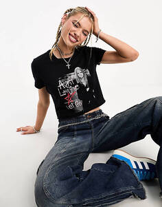 Черная детская футболка с лицензией Reclaimed Vintage Avril Lavigne