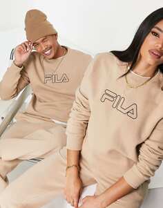 Бежевый свитшот унисекс Heritage Fila