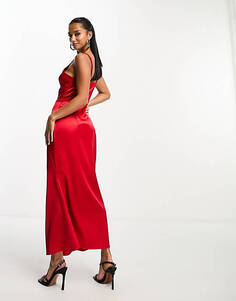 Красное кружевное платье макси с вырезами Never Fully Dressed Petite