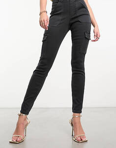 Черные брюки карго с завышенной талией Spanx