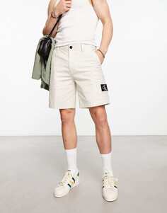 Бежевые прямые шорты чинос с рипстопом Calvin Klein Jeans