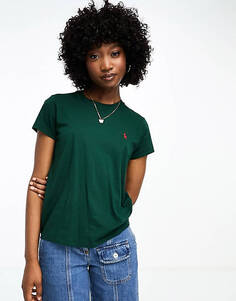 Темно-зеленая футболка с логотипом Polo Ralph Lauren