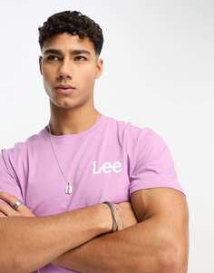 Сиреневая футболка с логотипом Lee wobbly