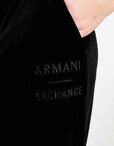 Черные велюровые джоггеры Armani Exchange