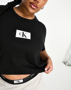 Черная футболка для отдыха Calvin Klein Curve