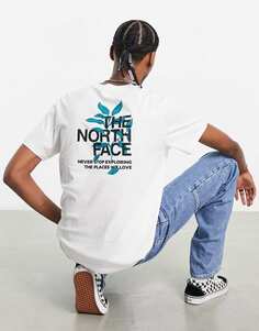 Белая футболка с графическим принтом на спине The North Face Leaves эксклюзивно на ASOS