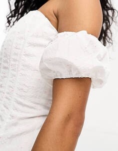 Гламурное белое мини-платье с открытыми плечами и заниженной талией, украшенное корсетом Glamorous