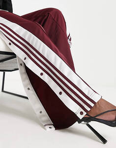 Бордовые спортивные брюки в стиле поппер adidas Originals adibreak