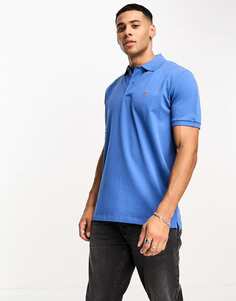 Синяя рубашка-поло Selected Homme с вышивкой