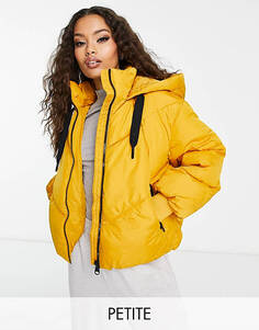 Желтое пуховое пальто с капюшоном Vero Moda Petite