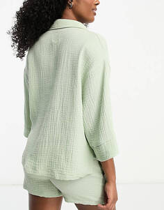Зеленый короткий пижамный комплект из хлопка Chelsea Peers