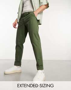 Классические жесткие брюки чиносы оливково-зеленого цвета ASOS DESIGN