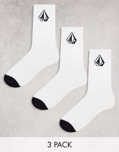 Комплект из 3 белых носков Volcom