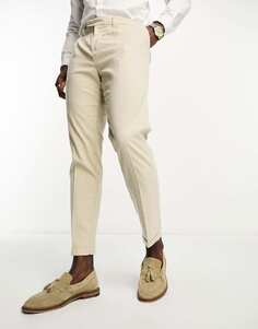 Узкие брюки со складками New Look овсяного цвета
