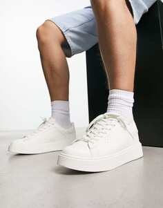 Белые кроссовки на шнуровке Pull&amp;Bear