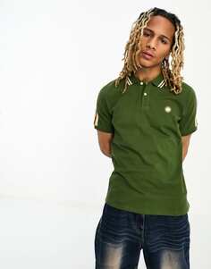 Зеленая рубашка-поло с полосками и рукавами Pretty Green Hollen