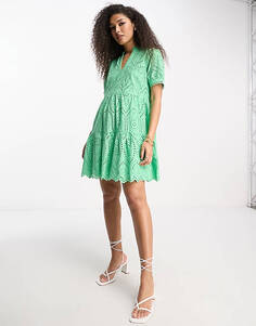 Зеленое платье мини с v-образным вырезом YAS Y.A.S
