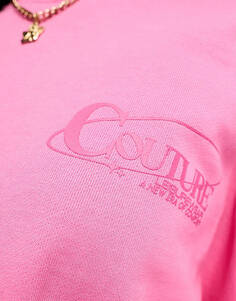 Розовый свитшот оверсайз с принтом на спине The Couture Club