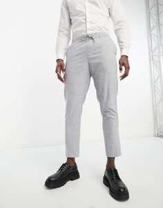 Узкие укороченные брюки серого цвета без застежки New Look