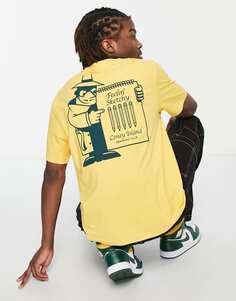 Пыльно-желтая футболка с рисунком Coney Island Picnic с принтом на груди и спине